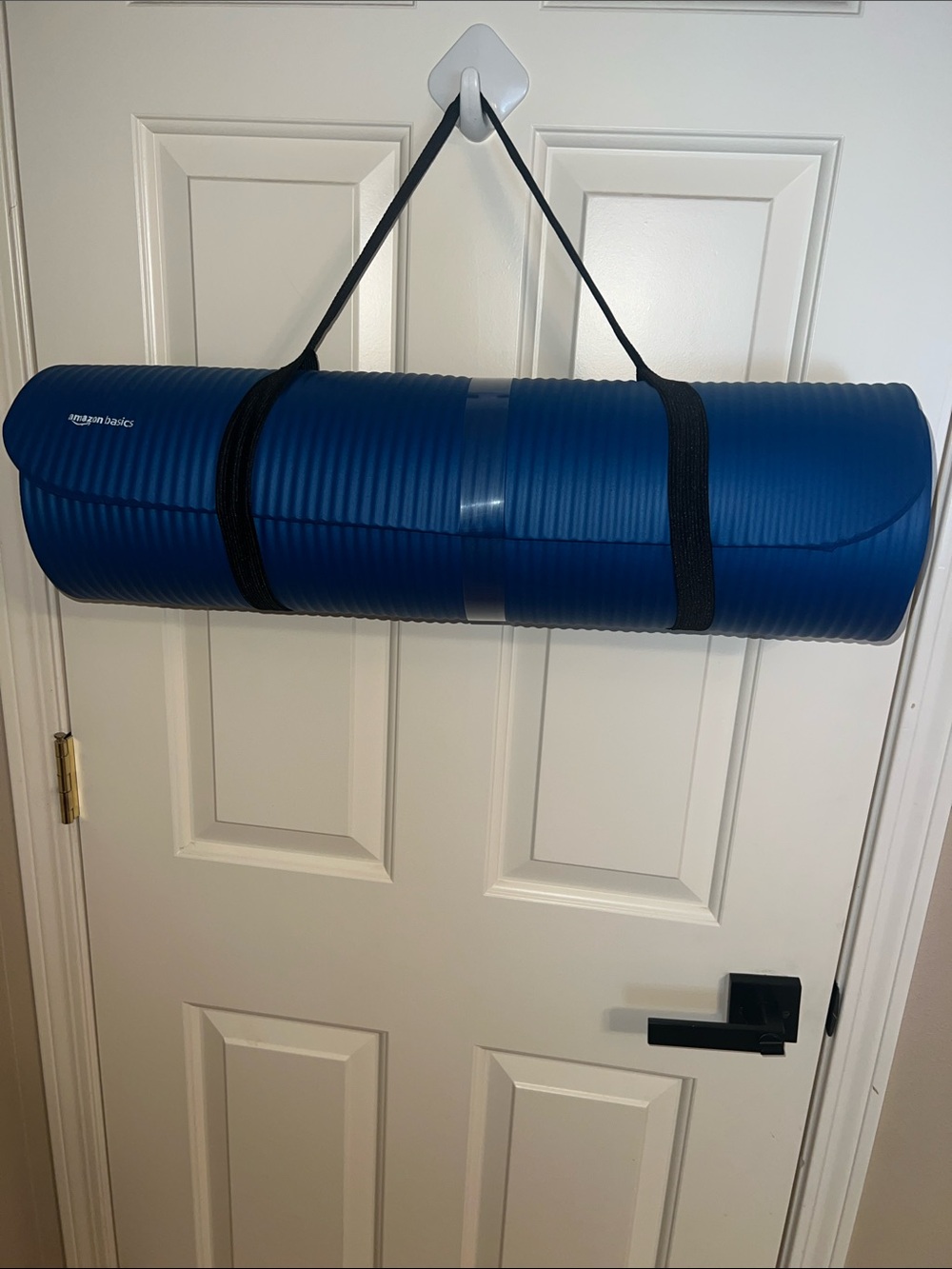 Blue Yoga Mat with Carry Strap by Amazon Basics